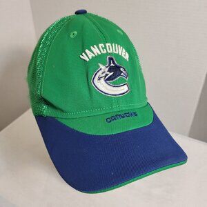 Vancouver Canucks Hockey NHL REBOK Hat Strapback Baseball Vtg Cap Dad Trucker